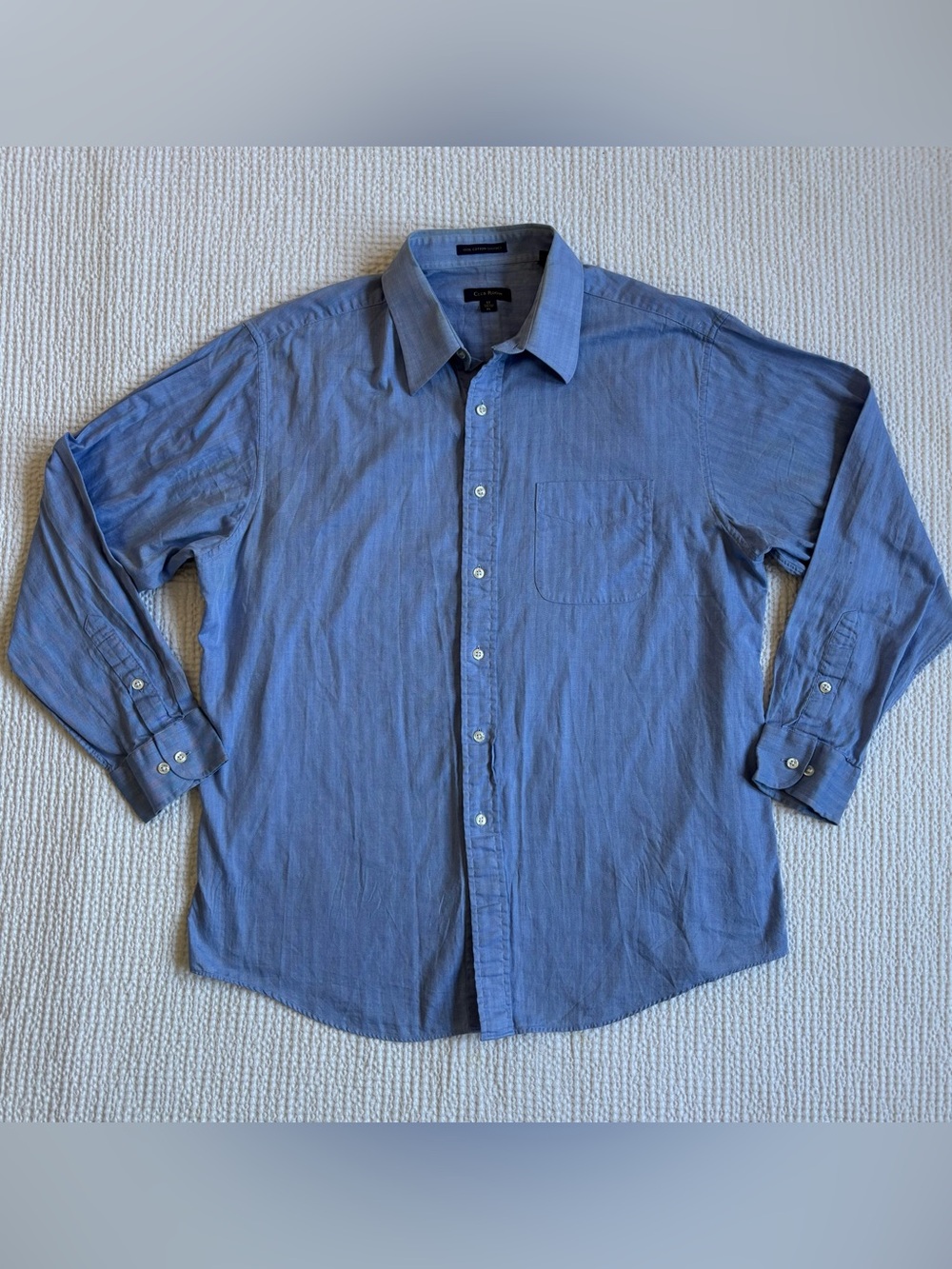 Club Room Men's Light Blue Button-Up Dress Shirt